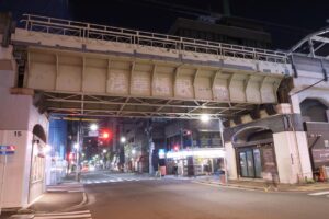総武線第一佐ェ門橋架道橋の夜景