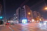 春日通り向原停留場付近の夜景